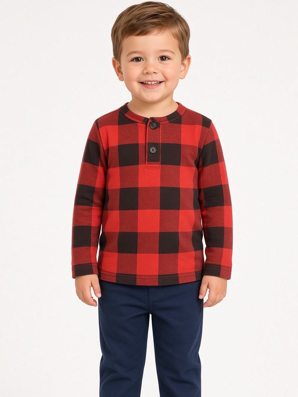 BabyGap Toddler Red Buffalo Plaid Henley Shirt